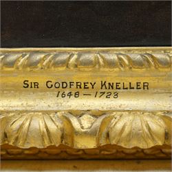 Attrib. Sir Godfrey Kneller (German/British 1646-1723): Quarter-Length Portrait of a Young Gentleman wearing a Full-Bottomed Wig possibly Philippe II Duke of Orléans, 18th century oil on canvas unsigned, attributed on the mount 74cm x 62cm, housed in giltwood frame with foliate moulding, overall 90cm x 77cm
Notes: portraits of young men were often commissioned around this age to mark their coming of age or entry into society. Inscription verso could reference Philippe II Duke of Orleans