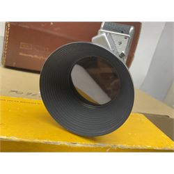 Bolex Paillard P3 Zoom Reflex camera body, serial no 38090, with 'B te S.G.D.G Som Berthiot Pan-Cinor 1:1.9 f=8a 40' lens, serial no. 40251438 in case, Kodak Brownie movie camera, Kodak model 2 Brownie movie camera and a Kodak 8 Movie Projector A-15G and other camera equipment 