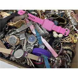 Large collection of mainly costume jewellery with some silver jewellery and watches to include Maurice Lacroix