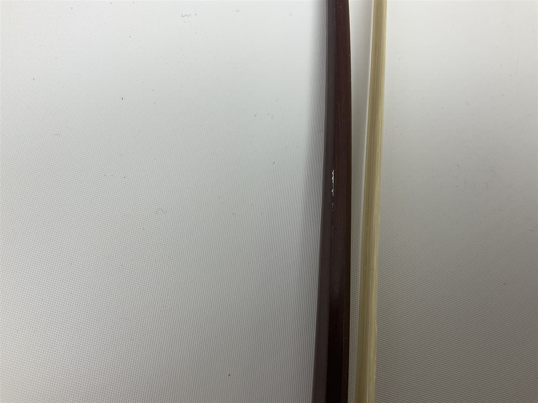 German Saxony violin c1900 with 35.5cm two-piece medium grain maple back and ribs and medium grain spruce top; bears label 'Jacobus Stainer in Absam prope Oenipontum 17xx Made in Germany', 59.5cm overall; with modern bow (2)