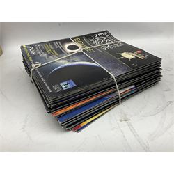 Modern kit-built brass working Tellurion, de-luxe model with astrological signs and illuminated sun H33cm; with set of fifty-two construction periodicals