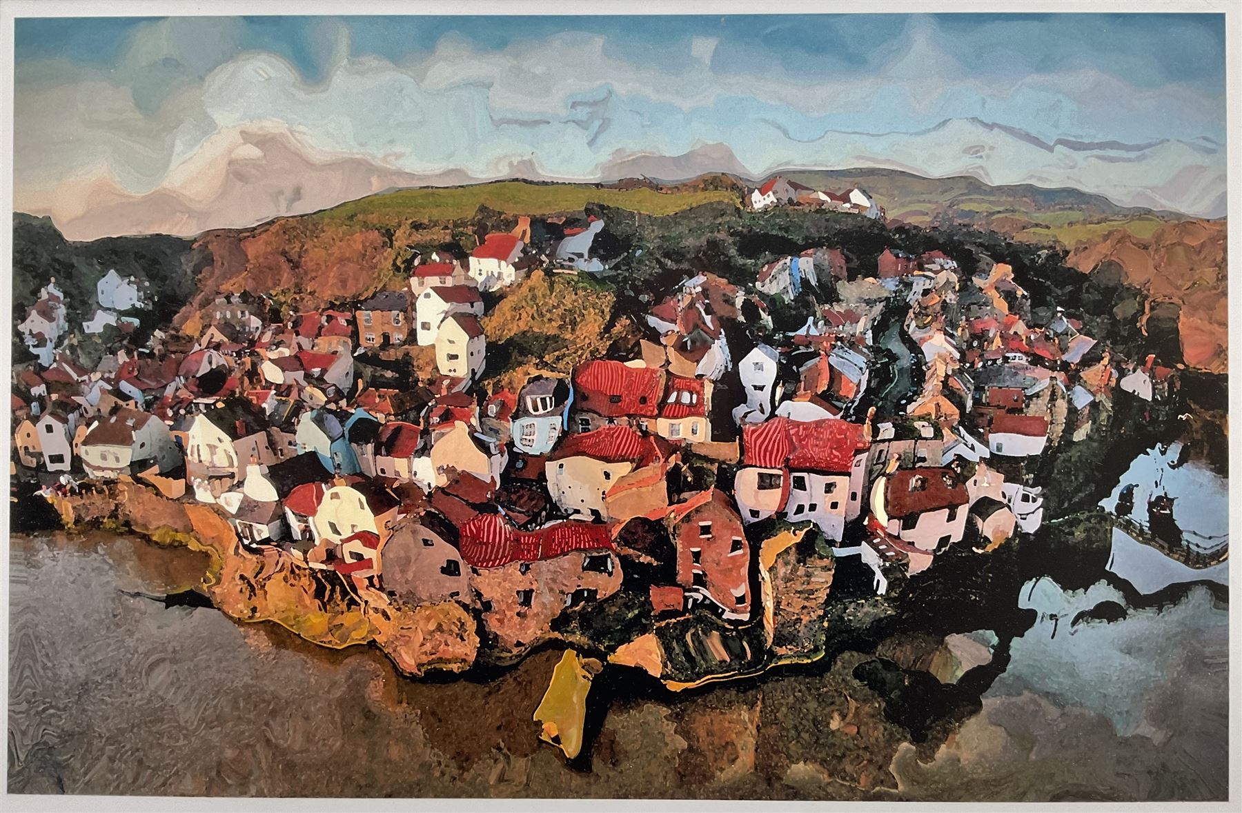 British Contemporary: 'Staithes at Dawn', digitally manipulated photograph indistinctly signed titled  dated '10 and numbered 1/10 on the mount 25cm x 38cm