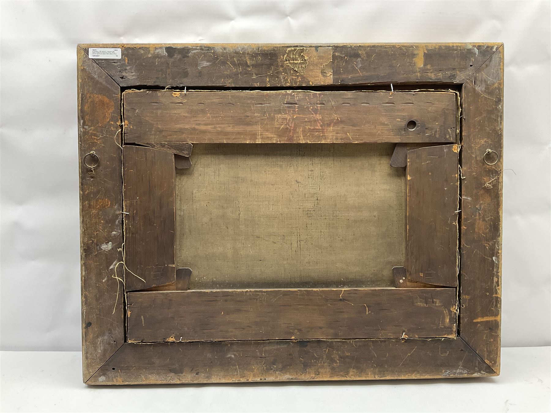 H Wheldon (19th century): High Street outside the Rose and Crown with Durham fishmonger in the foreground, oil on canvas signed and dated 1848, 42cm x 57cm