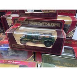 Matchbox - approximately sixty Models of Yesteryear to include special edition 1820 Passenger Coach and Horses, limited editions 1894 Aveling-Porter Steam Roller, 1829 Stephensons Rocket and 1905 Fowler Showman’s Engine; older models from the 1970s such as Y-1 1911 Model ‘T’ Ford, and a large quantity of modern models with reference materials in folder; mostly boxed 