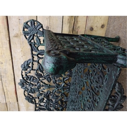 Victorian style ornate cast iron garden bench, H88cm, W100cm  