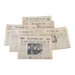Collection Yorkshire Geological items,  WWII War Office and other Ordnance Survey maps; collection of early 1950's Yorkshire Post newspapers