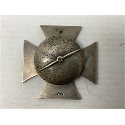 German Iron Cross 1st Class with screw back bearing maker's mark for Friedrich Orth Wien Austria, marked L/44