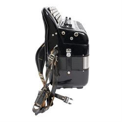 Borsini Professional 5-Row Chromatic button accordion, with 92 chromatic buttons and 120 bass buttons, in black high gloss case, with carry strap and original hard carrycase