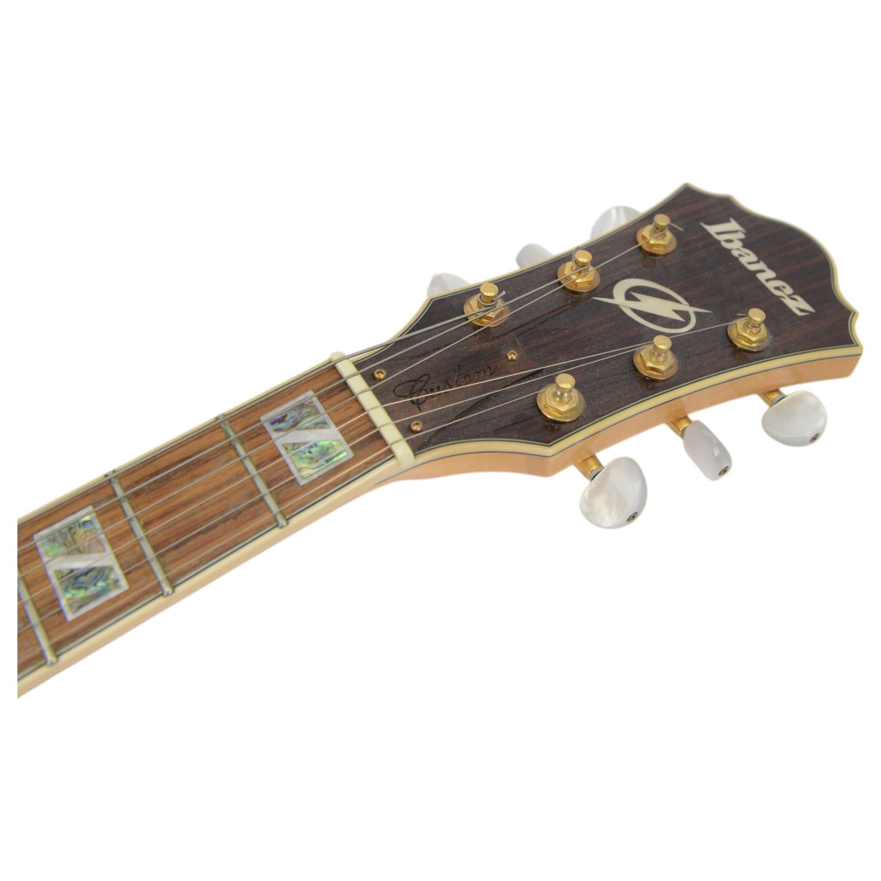 Ibanez Custom Artcore Series AS103-NT-12-01 semi-hollow body electric guitar, in natural finish, serial no. S08053705, L108cm