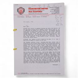 Collection of letters addressed to Colin Appleton, former Leicester City captain and Scarborough FC manger, all on Manchester United letterheads, including a hand written personal letter from former England manager Steve McClarren discussing his experiences as a Manchester United player, and from Manchester United staff members Les Kershaw Chief Scout and Ken Merrett Club Secretary, regarding Colin's time as a scout for the club, updates on player's injuries and progress during the 1990/1991 season, ticket purchases, Christmas hampers and expenses