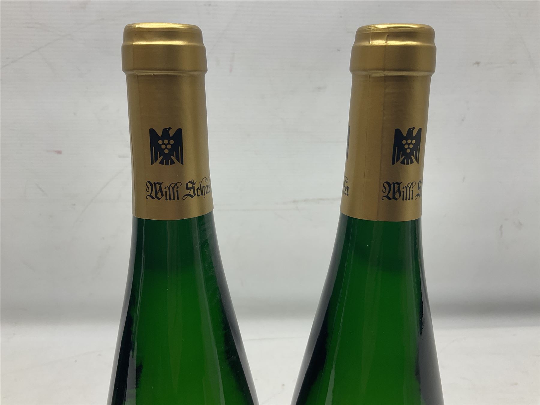 Willi Schaefer, 2016, Graacher Domprobst Riesling Auslese, 750ml, 7.5% vol, two bottles, and Fritz Haag, 2014, Brauneberger Juffer Sonnenuhr, 750ml, 7.5% vol, two bottles 