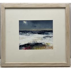 John Thornton (Northern British 1944-): 'Dusk - Yorkshire Coast', mixed media signed with initials, titled verso 15cm x 17.5cm