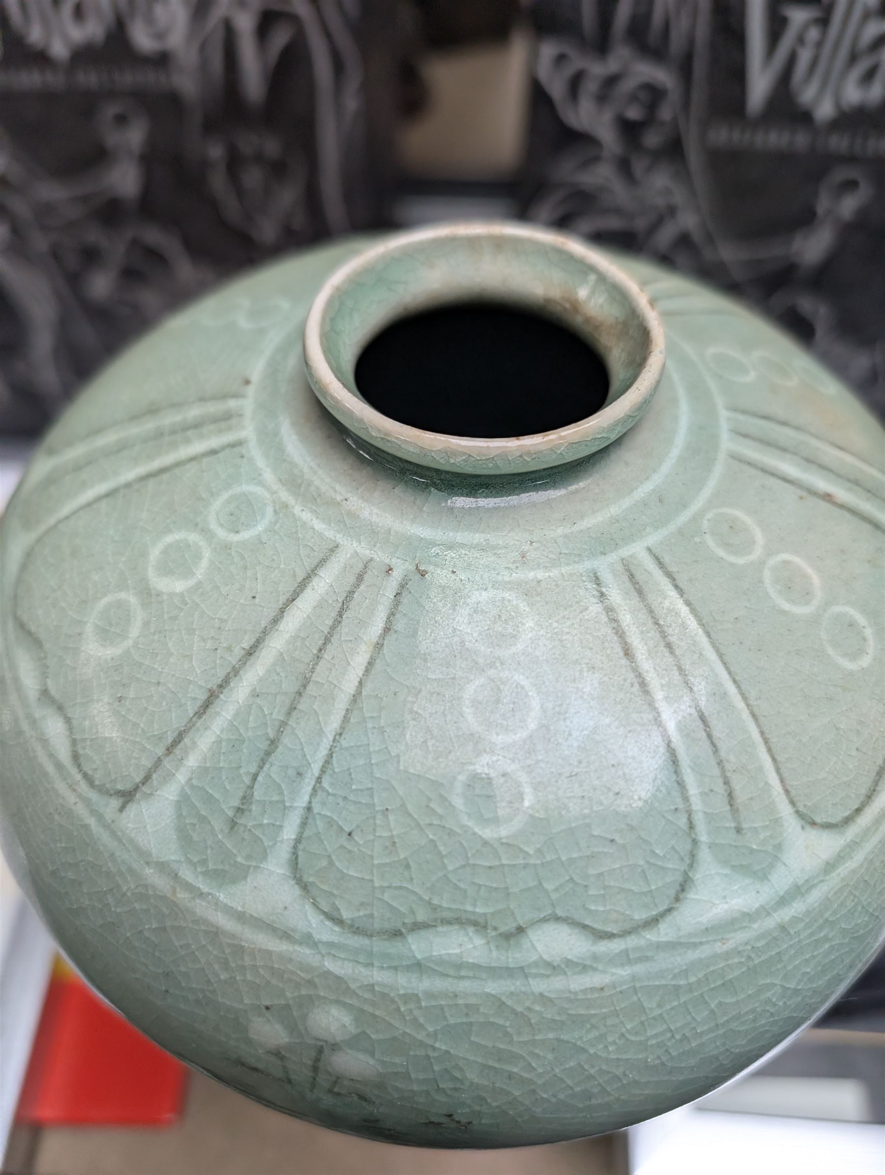 Collection of Chinese and Oriental ceramics together with mother of pearl inlaid box, and brass figure etc in two boxes 