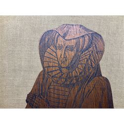 Jean Jones (Irish 20th century): 'Apples and Flowers', watercolour signed and dated 2001 together with brass rubbing of Jane Coningsbie (d.1608) from the Church of Saint Margaret at Felbrigg Norfolk max 104cm x 39cm (2)