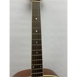 Woodstock model no.WHW41J203 acoustic guitar with mahogany back and sides and spruce top, serial no.2835 L102.5cm; in soft carrying case