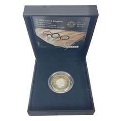 The Royal Mint United Kingdom 2008 'Olympic Games Handover Ceremony' silver proof piedfort two pound coin, cased with certificate