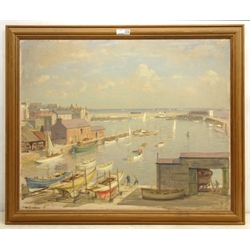  Walter Goodin (British 1907-1992): Bridlington Harbour, oil on board signed 49cm x 60cm  DDS - Artist's resale rights may apply to this lot    