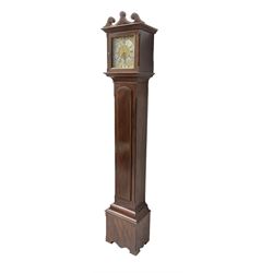 Mahogany cased grandmother clock with a quartz movement.