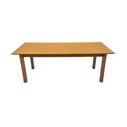 Habitat - contemporary light oak dining table, rectangular veneered top, with mitred borde...