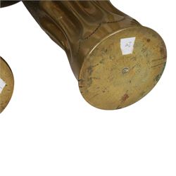 Pair of Second World War Trench Art M14 Shell Cases, each relief-decorated and engraved with a portrait of General de Gaulle, together with another pair decorated with lions and two others, largest H36cm 