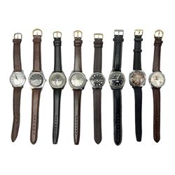 Eight manual wind wristwatches including Lonstar Exective Wrist