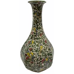 Royal Doulton Persian decorated decorated octagonal baluster vase H36cm, together with Mason's ginger jar in fruit basket design H23cm. 