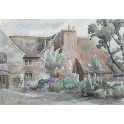 Roger Eliot Fry (British 1866-1934): 'Chilling', watercolour c.1917 signed in pencil 23cm x 34cm 
Provenance: with The Bloomsbury Workshop; the painting depicts the home of Alys Russell (1867-1951), wife of Bertrand Russell (1872-1970).