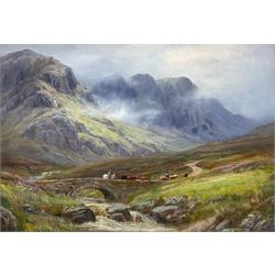 William Lakin Turner (British 1867-1936): Buck Pike and Dow Crags above Coniston, oil on panel signed 25cm x 35cm