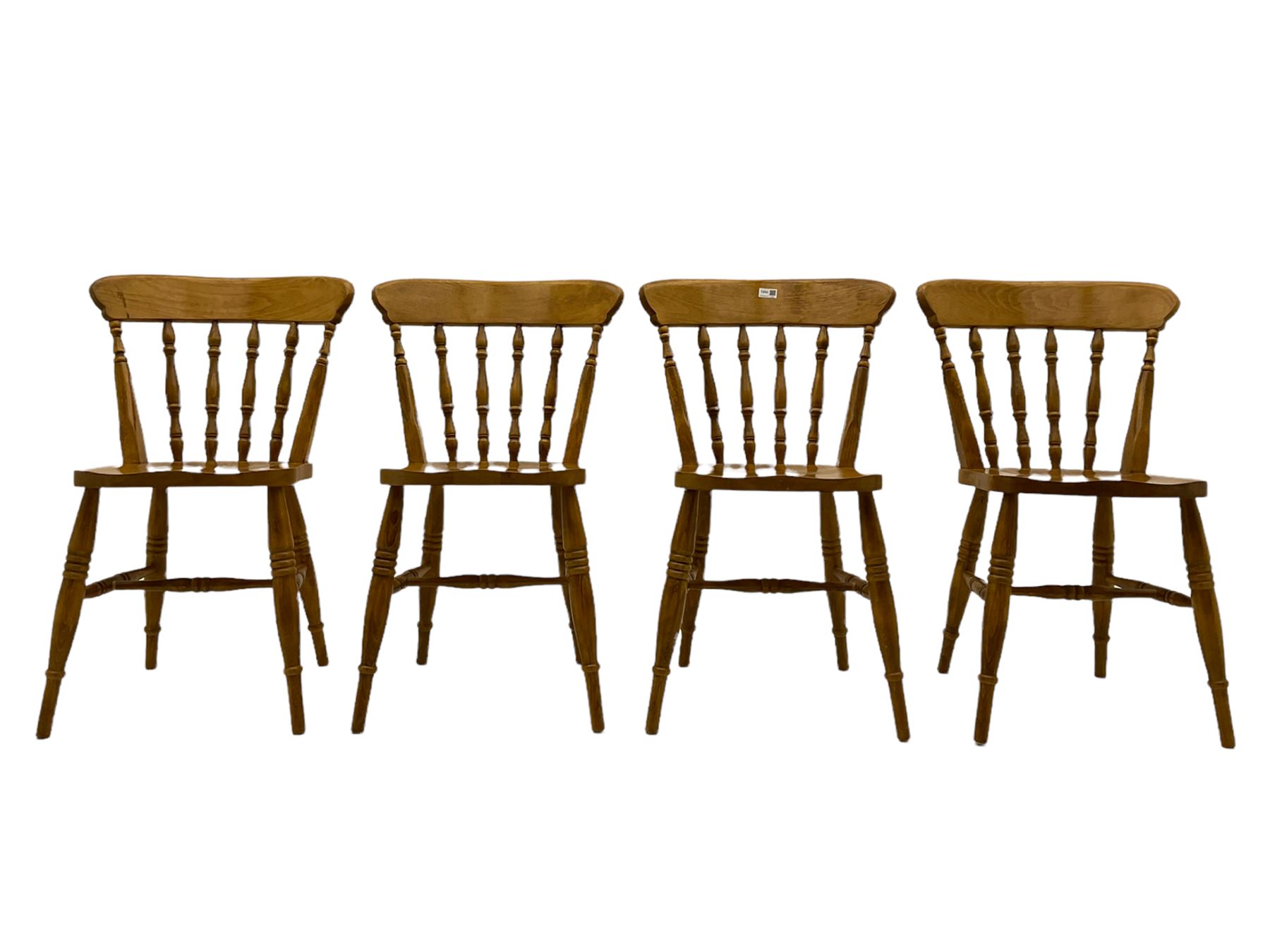 Set of four Farmhouse spindle back chairs