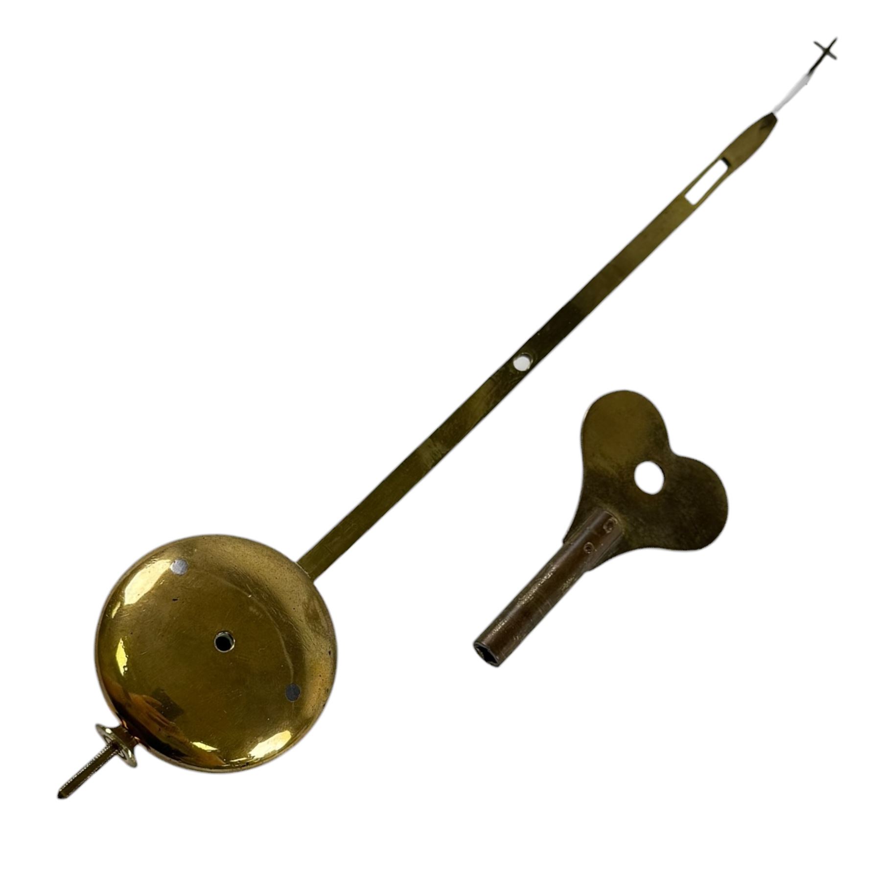 Brass skeleton clock, the single fusee movement with silvered Roman numeral dial, upon an ebonised circular base, missing the glass dome, H32cm