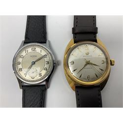 Two automatic wristwatches including Gerrard and Baronet and six manual wind wristwatches including Medana Tissot Seastar-Seven, Roamer, Eterna, Bakobe and Eastend Watch (8)