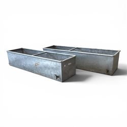 IAE - two galvanised water troughs with taps