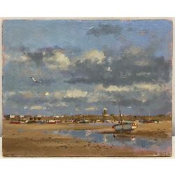 William Burns (British 1923-2010): 'Low Tide - St Ives Harbour', oil on board unsigned, titled verso 20cm x 25cm (unframed) 
Provenance: direct from the artist's family