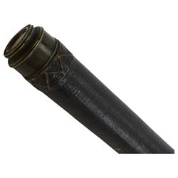19th century leather bound brass single draw telescope, inscribed Doland London, full length L89cm