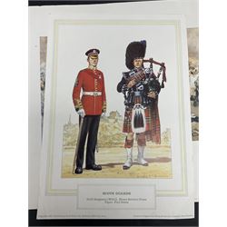 Large poster entitled 'Crests and Badges of the British Army in Daily Use 56 x 86cm; together with twenty-five colour prints of military interest including Crimean War, Boer War, WW2 etc; various sizes; all unframed