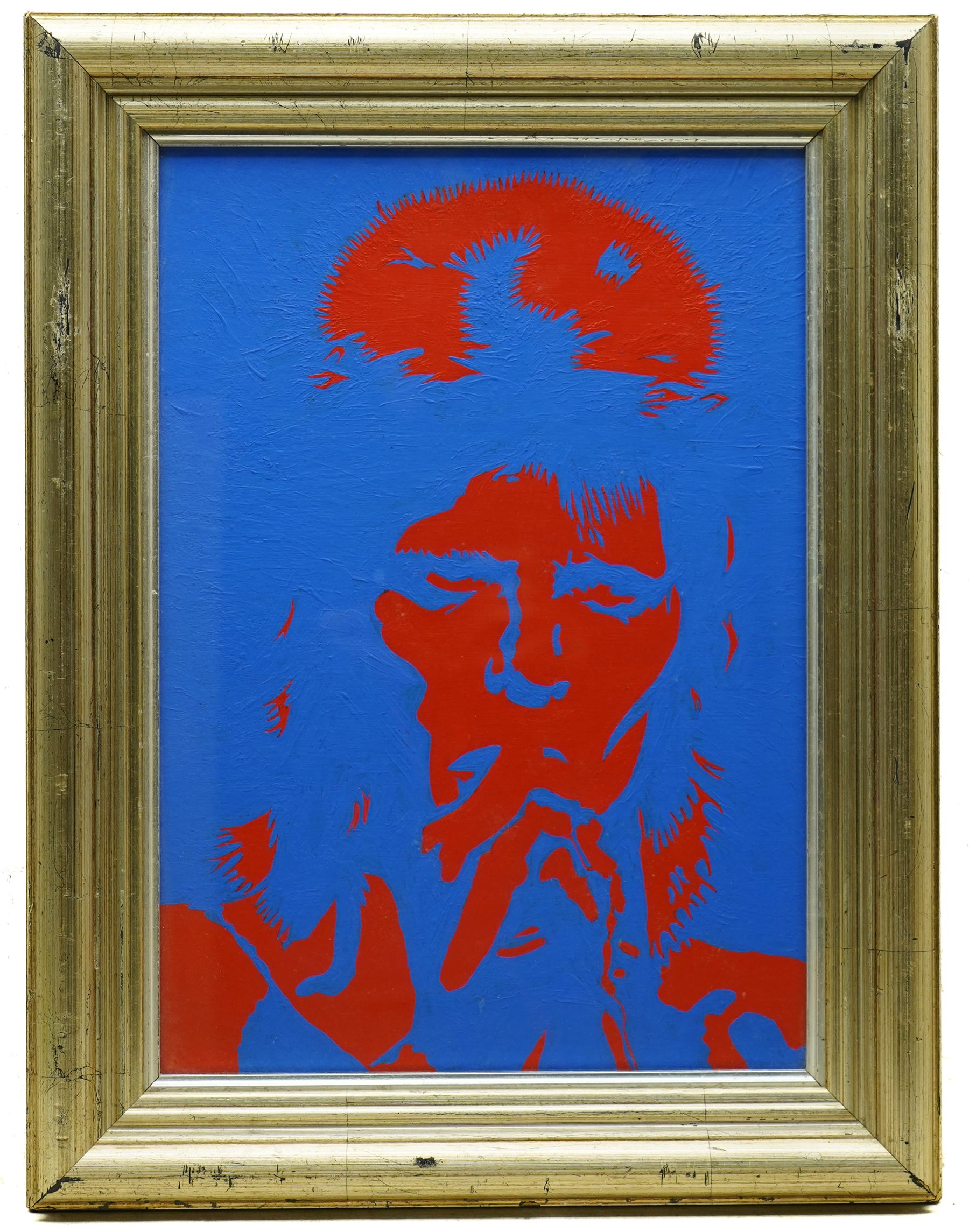 Pete (Peter) Marsh (British 1945-): David Bowie, acrylic on board unsigned 39cm x 27cm 