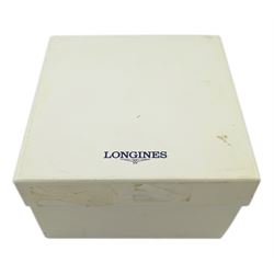 Longinges Flagship quartz two tone stainless steel bracelet wristwatch No. L5 651 3, with date aperture, boxed with papers and additional link