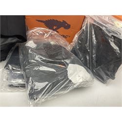 Ex shop stock - three Karen Millen ladies long black wool coats, size 18; four pairs of Rocket Dog ladies leather boots, size 8; and five pairs of Aubin gents trousers, sizes 30-36 (12)