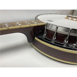 Tonewood mahogany 5-string banjo with 5th string capo L99cm