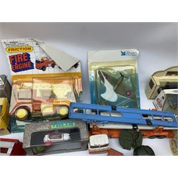 Quantity of boxed and playworn die-cast models, to include Tonka, Dinky and Corgi, Lledo Days Gone, etc in three boxes