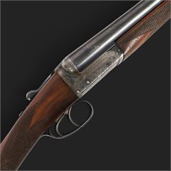 William Evans 12 bore double trigger boxlock ejector, side by side double barrel shotgun w...
