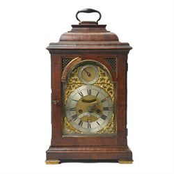 18th century twin fusee bracket clock with recoil anchor escapement the steel and brass di...