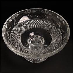 Stuart Crystal Beaconsfield pattern fruit bowl on pedestal foot 30cm
