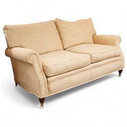 Whitehead designs - lounge suite comprising two ‘Langdon’ sofas and one ‘Oakham’ armchair upholstered in beige fabric (H102cm, W80cm, D63cm)