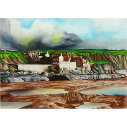  Robin Hood's Bay, acrylic on paper signed and dated 1999 by Ian Blott 56cm x 78cm   