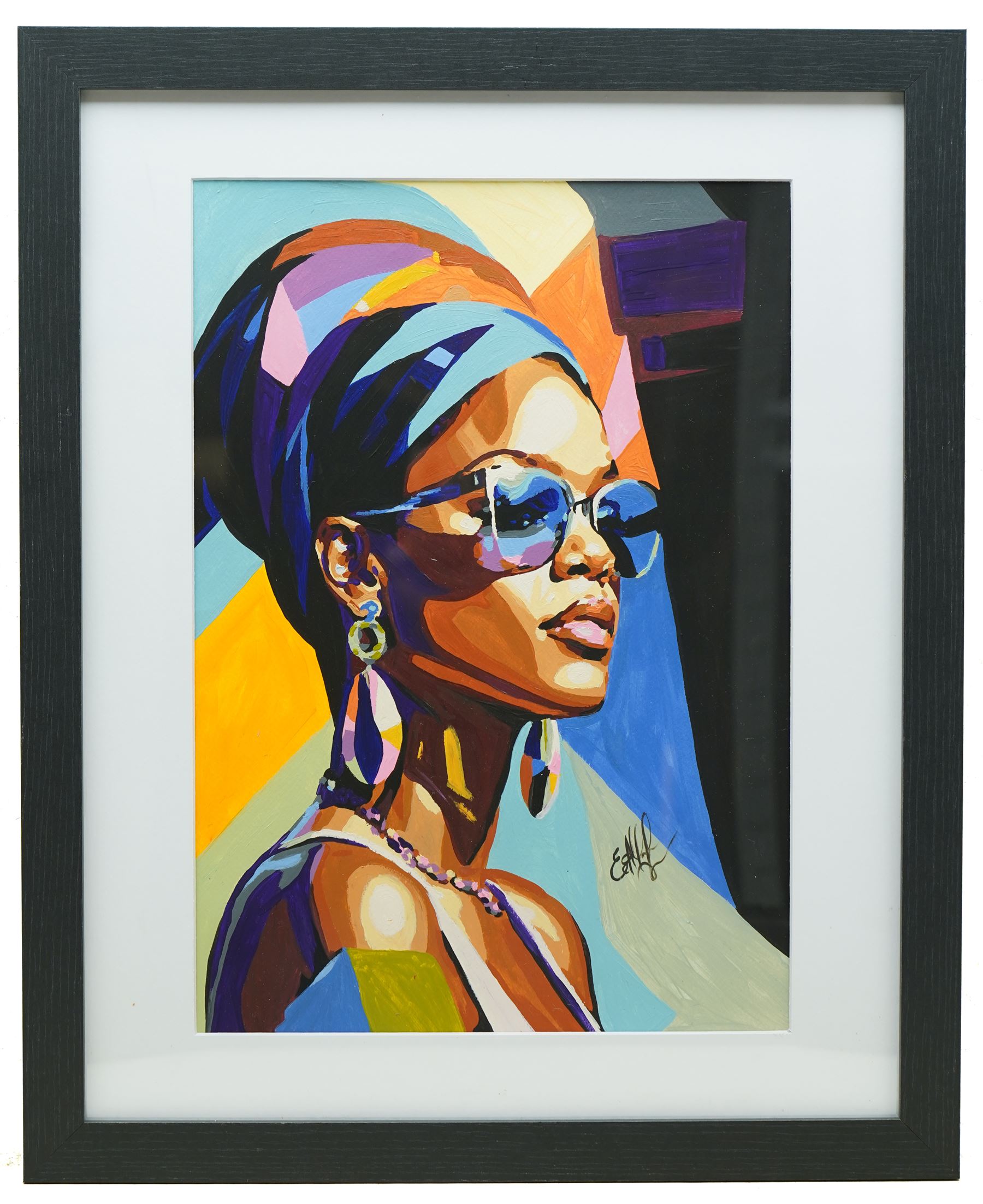 E A Chernenko (Ukrainian contemporary): Rhianna - Pop Art, acrylic on paper signed, certificate of authenticity verso 41cm x 29cm