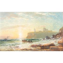 James Francis Danby (Irish 1793-1861): Tynemouth Priory and Castle - a View from the Shore...