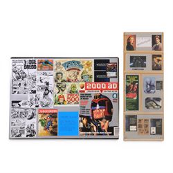 The X Files montage, including cast images, stills and advertisements, within acrylic fram...