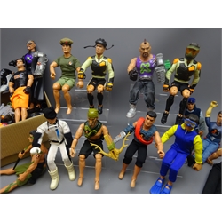  Group of Hasbro Action Man figures, 1993 - 2002 incl. Aqua Blaster, Artic Man, Commando Man, Jungle Man, Scuba Diver Man and others with clothing and accessories   
