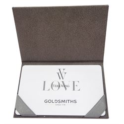 Vera Wang 18ct white gold diamond and sapphire 'Love' ring, round brilliant cut diamond cluster, with diamond set shoulders and sapphire set gallery, total diamond weight 0.70 carat, boxed